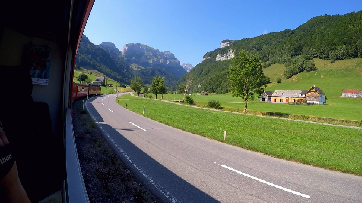Appenzellerbahn window view